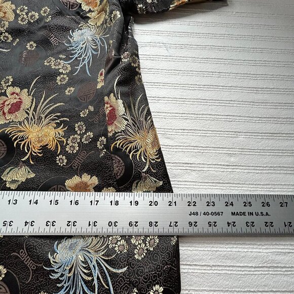 Chico's Design Oriental Inspired Kimono Style Jacket Rayon/Silk Sz 2 Black Gold - Picture 7 of 8